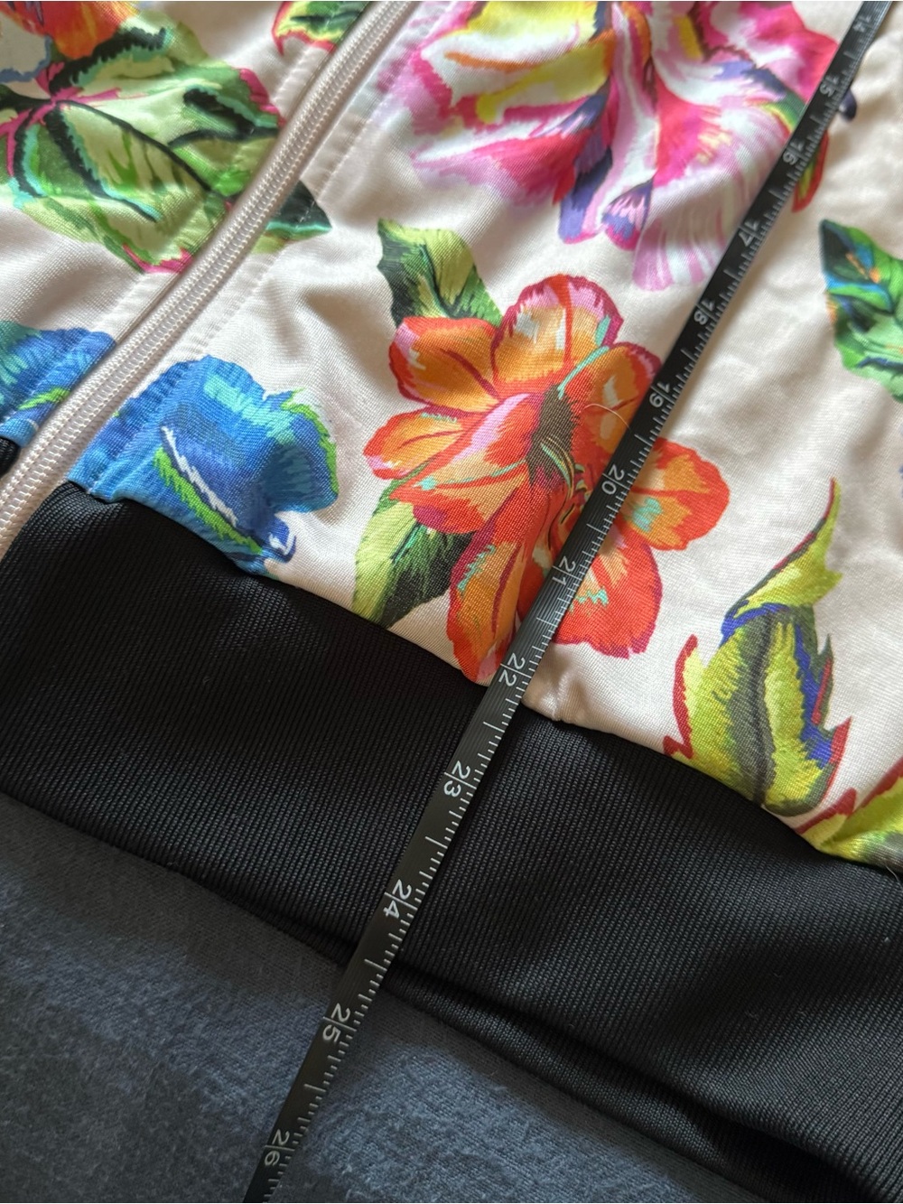 adidas Floralita Zip-Front Track Jacket with Black Trim - Picture 6 of 7